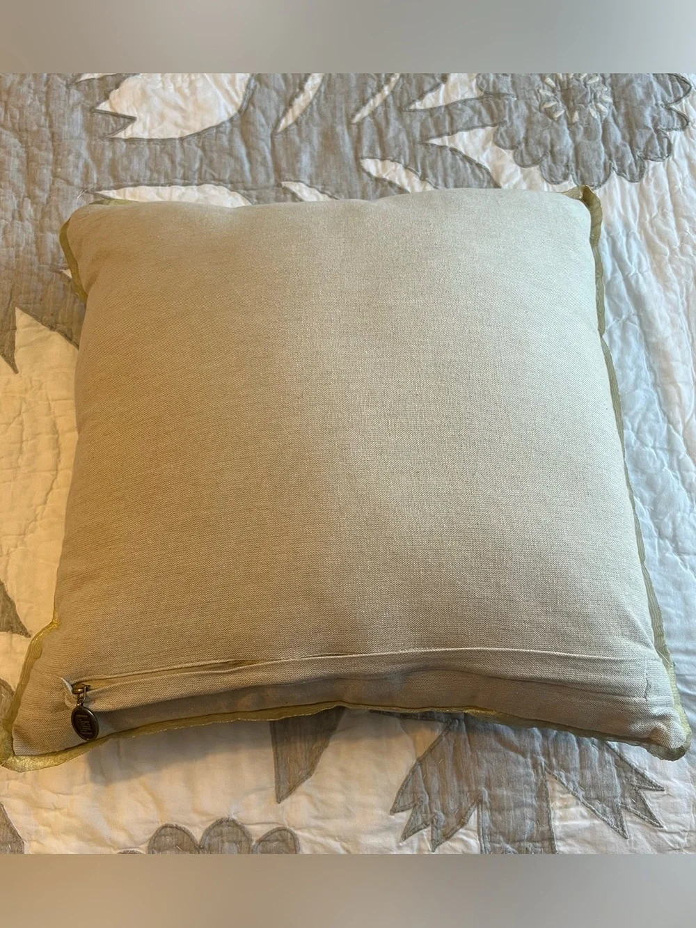 Pier One Embroidered Beaded Decorative Harvest Pillow 15x15 Fall Pumpkin